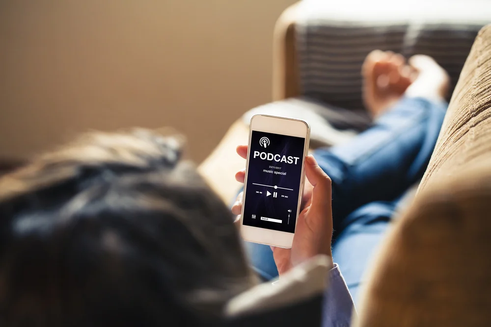 listening to a podcast