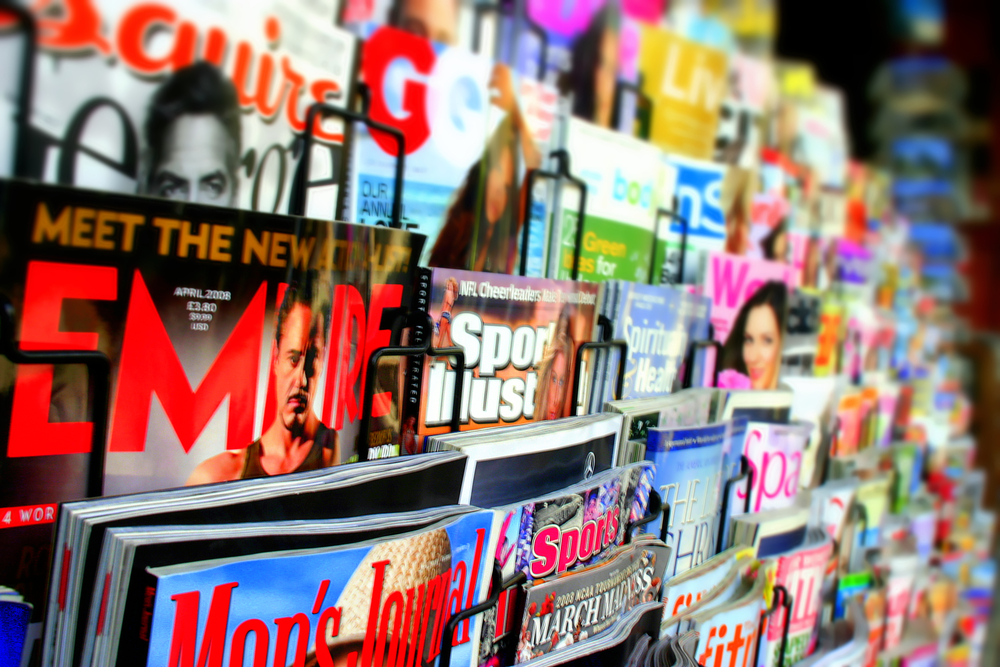 Magazine stand advertising