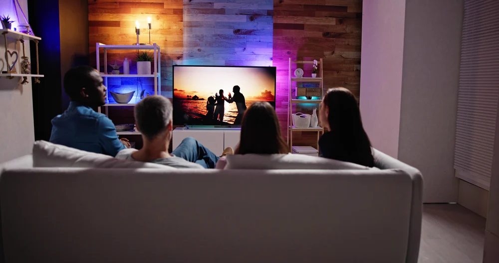 friends sitting and watching tv