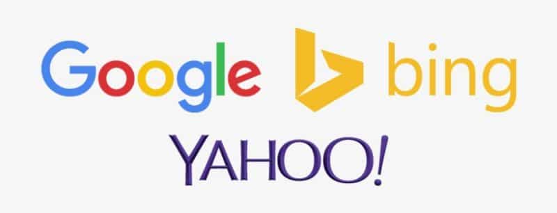 Google Yahoo Bing logos
