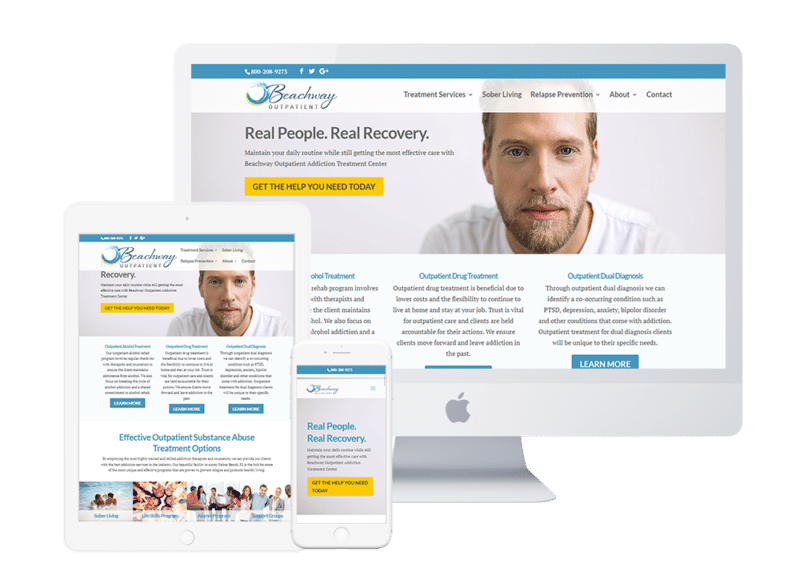 Beachway therapy's new website redesign as part of the digital marketing for South Florida Drug treatment facility & Alcohol Rehabs.
