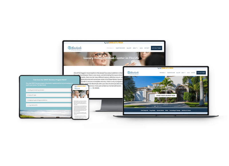 beachside rehab's new website design