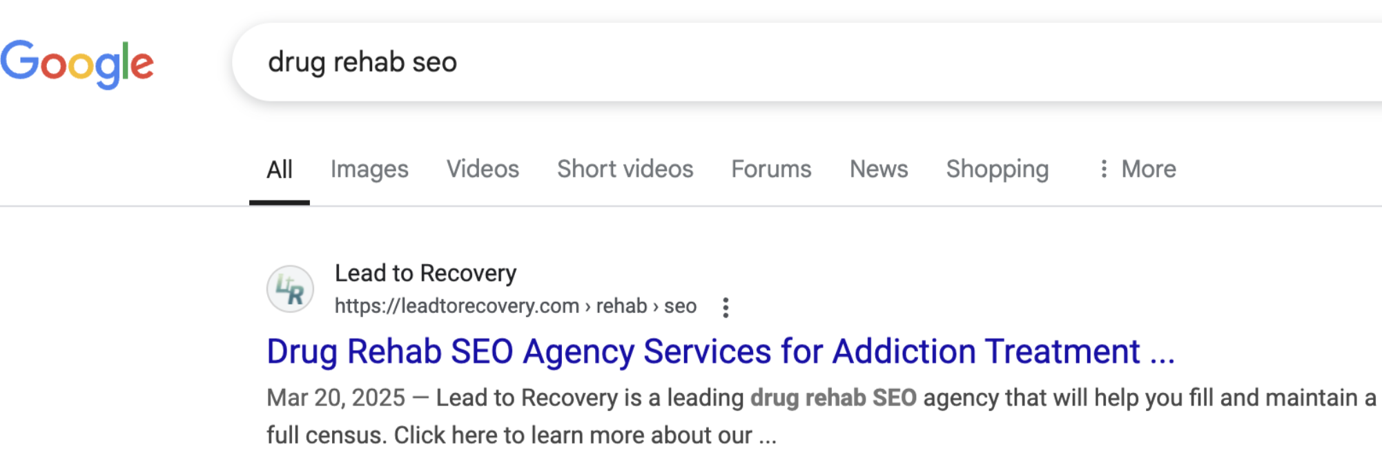 lead to recovery offers the best seo for drug rehab centers